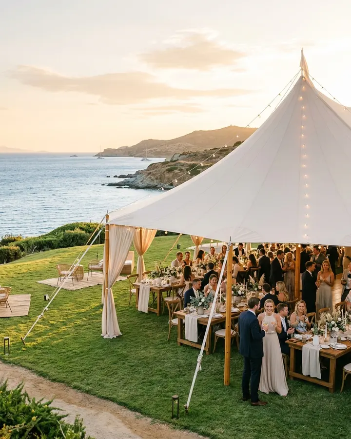Seaside tent reception