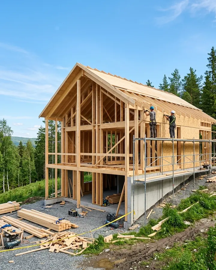 New timber-frame house