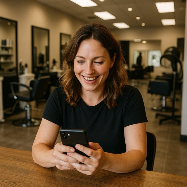 Salon stylist using digital marketing tools